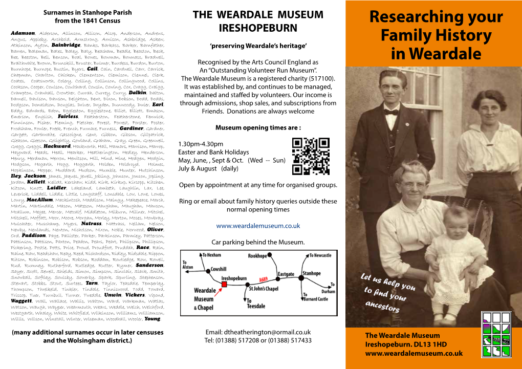 Researching Your Family History in Weardale