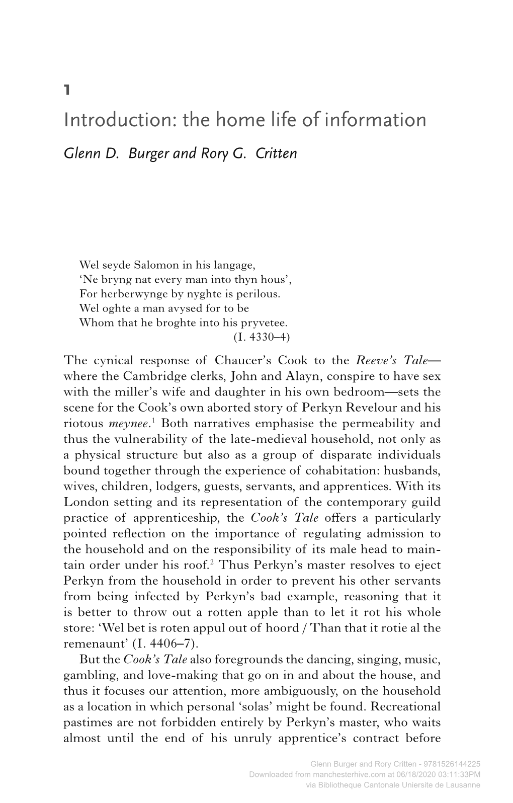 Household Knowledges in Late- Medieval England and France