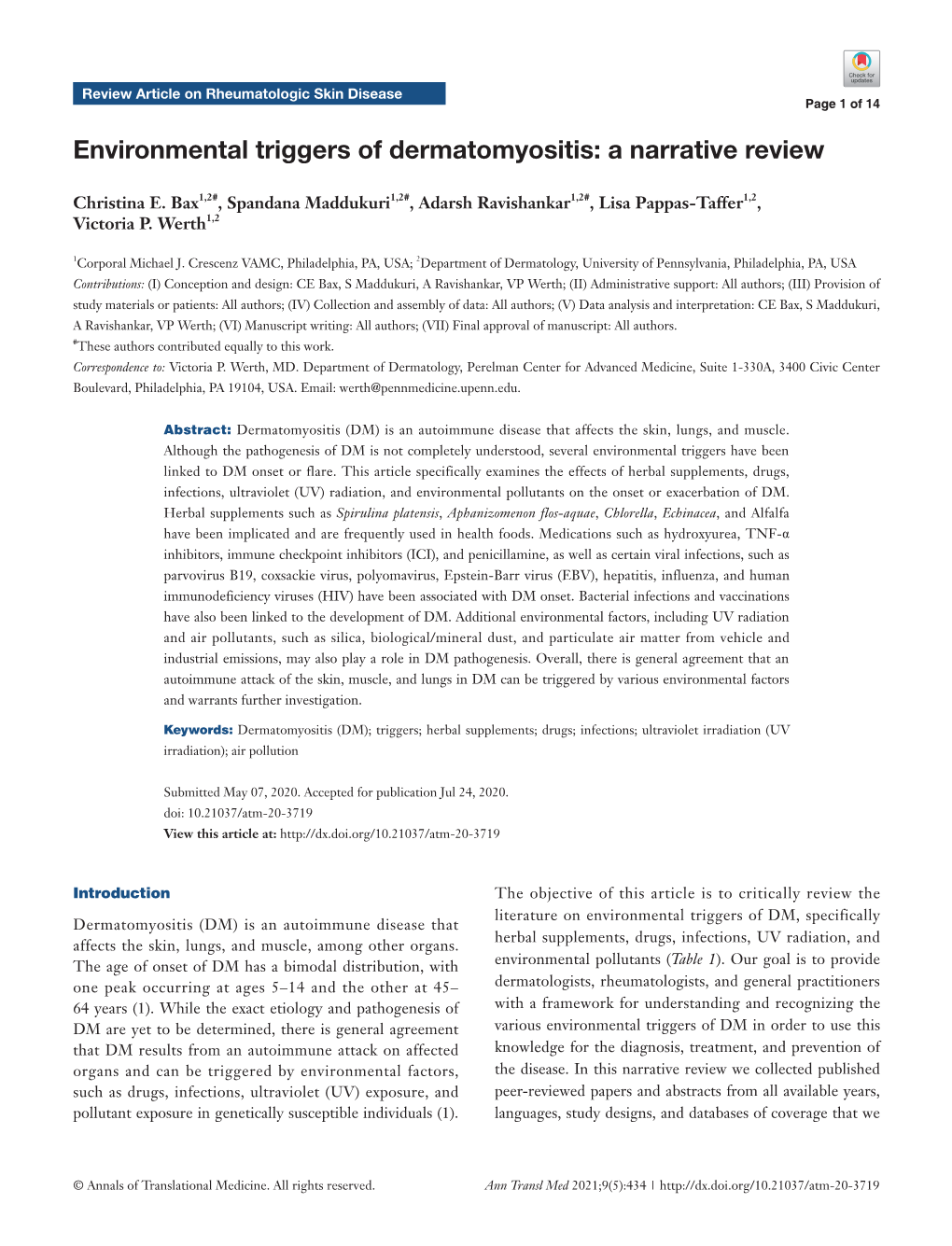 Environmental Triggers of Dermatomyositis: a Narrative Review