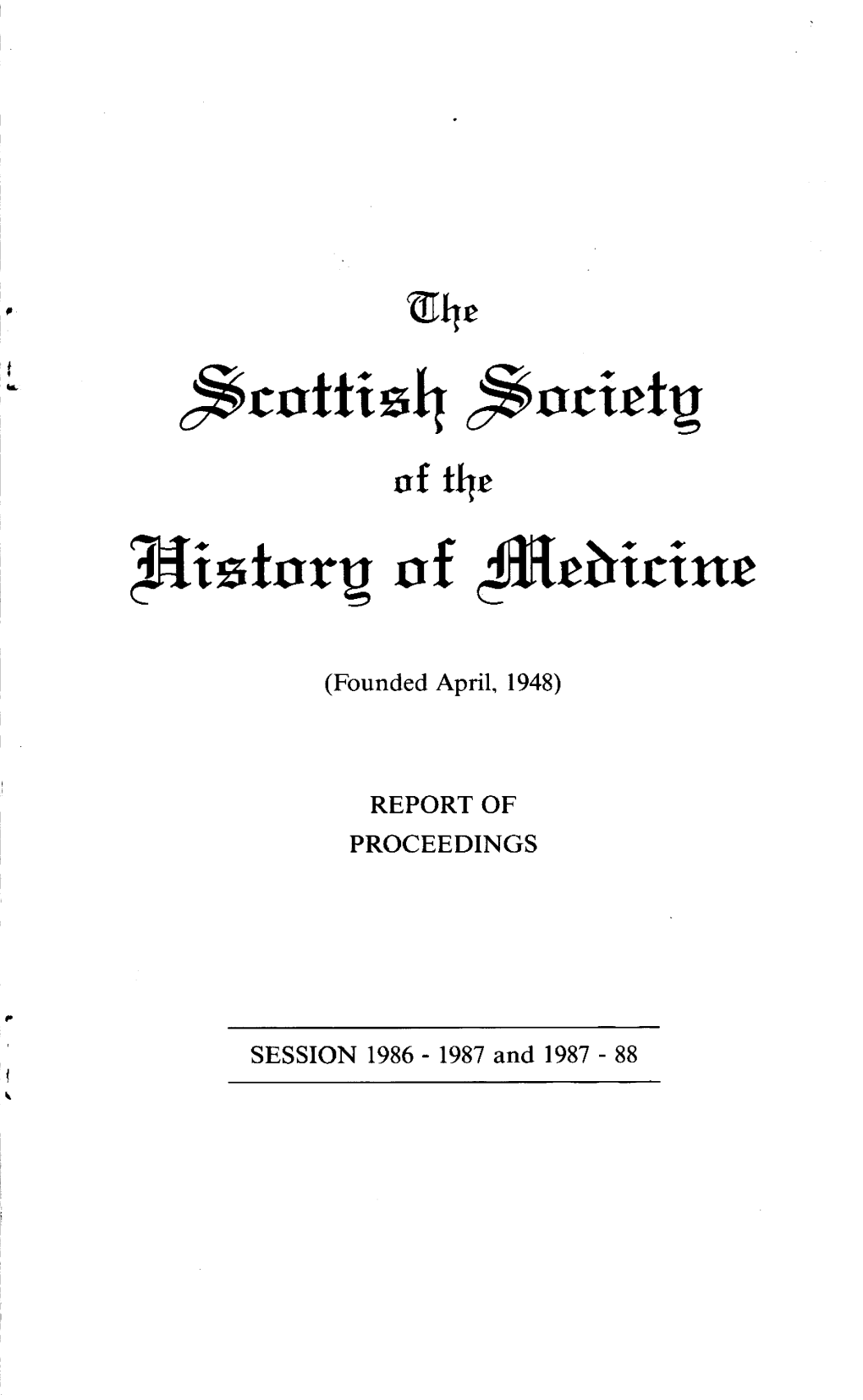 Proceedings 1986-87 and 1987-88