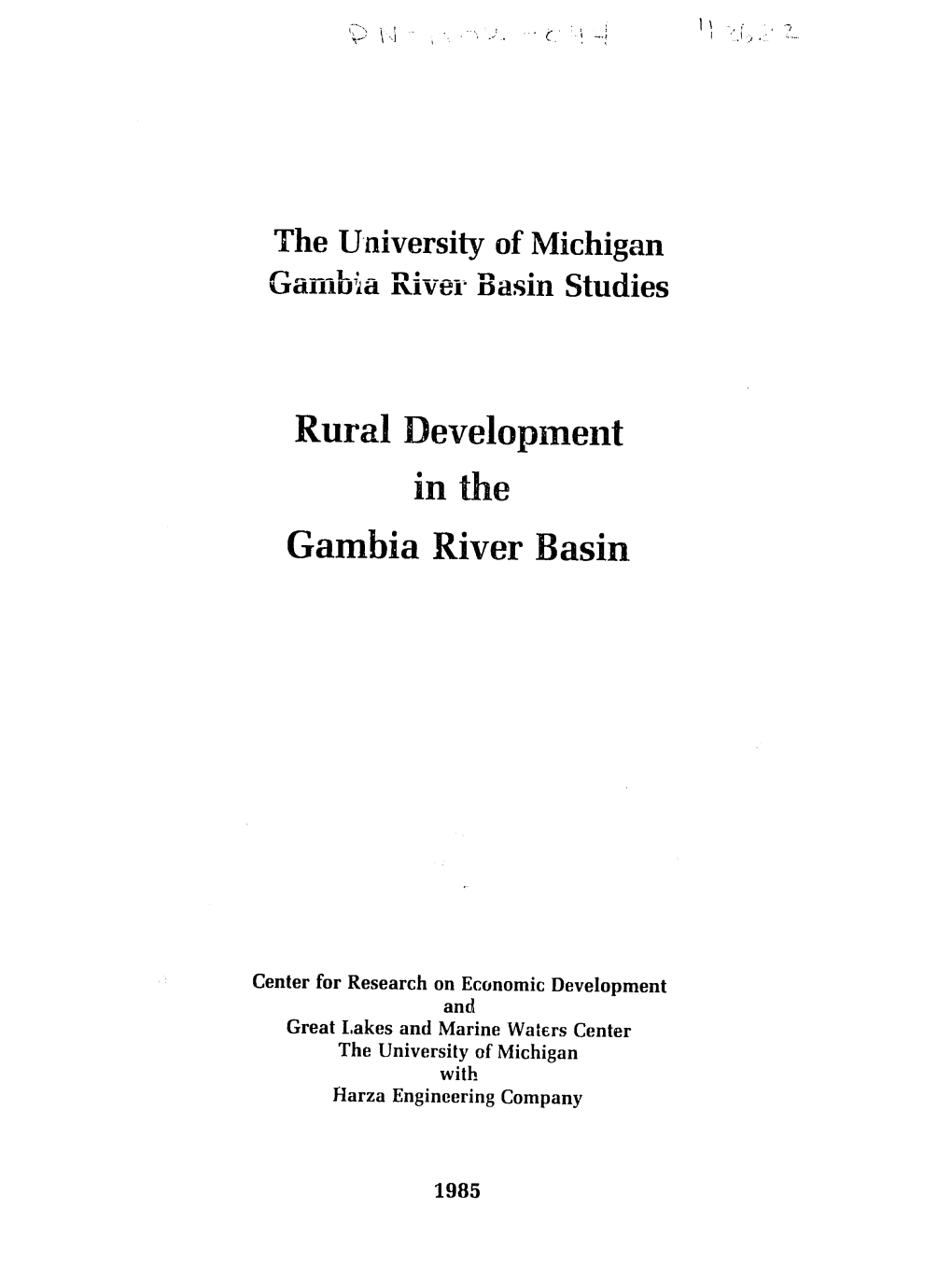 Rural Development in the Gambia River Basin