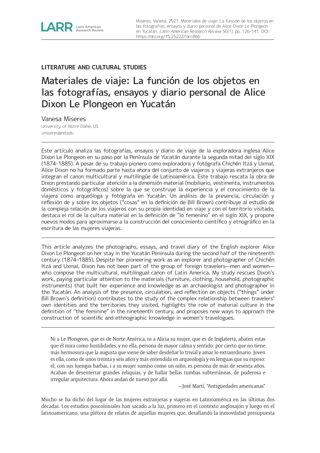 La Función De Los Objetos En Las Fotografías, Ensayos Y Diario Personal De Alice Dixon Le Plongeon En Yucatán