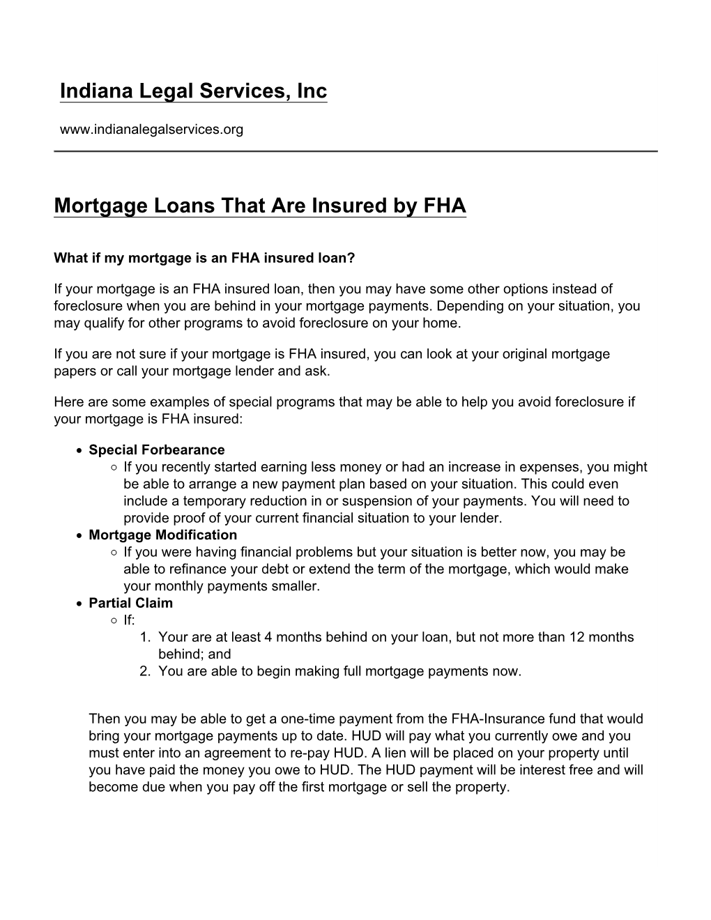 Mortgage Loans That Are Insured by FHA
