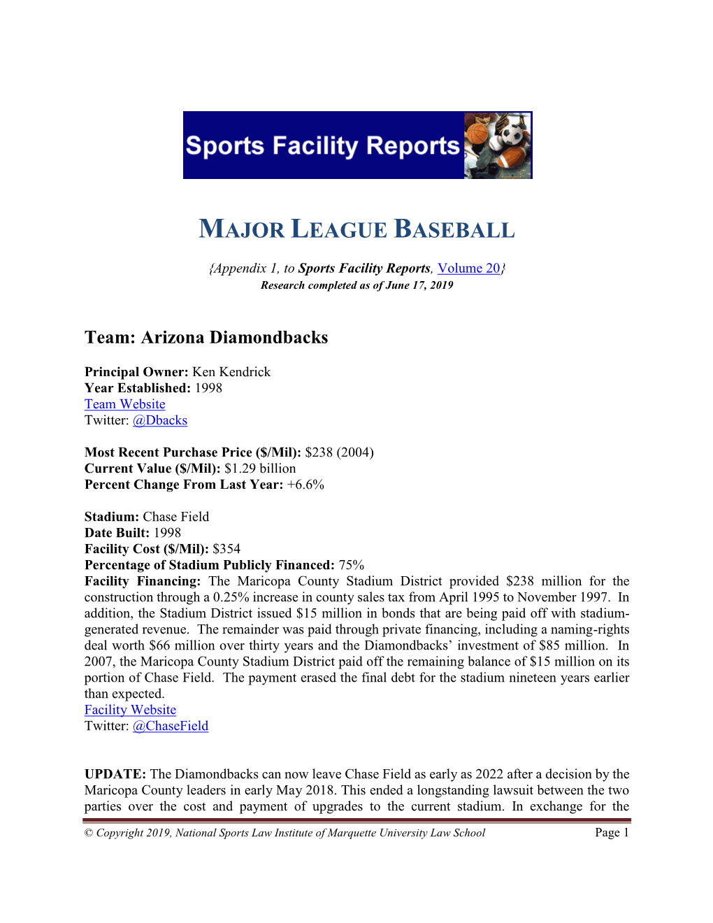 Major League Baseball (Appendix 1)