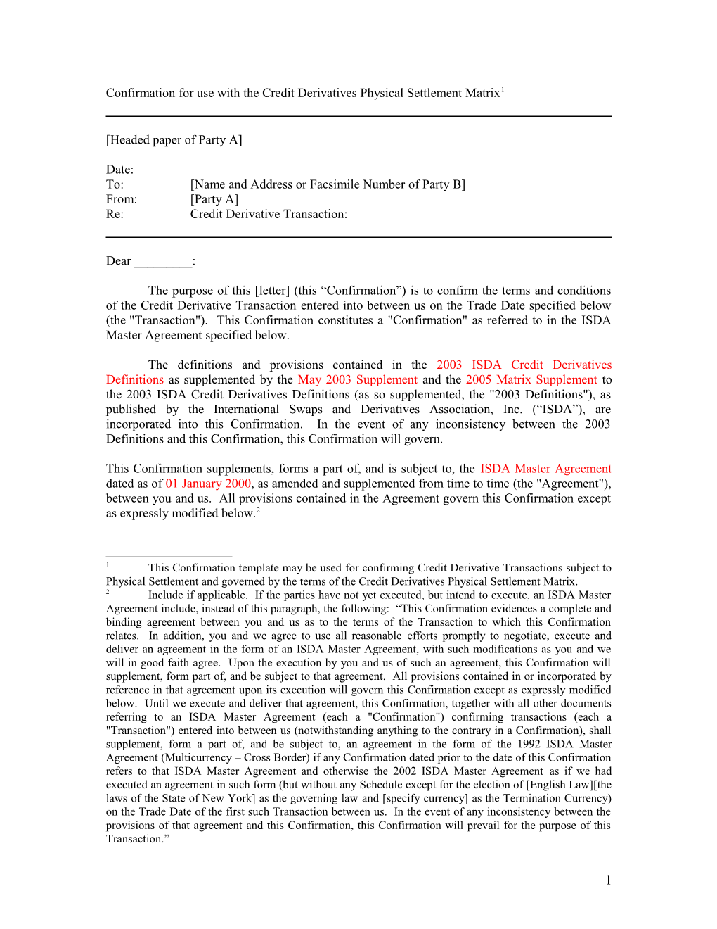 EXHIBIT G to the 2002 ISDA Credit Derivatives Definitions