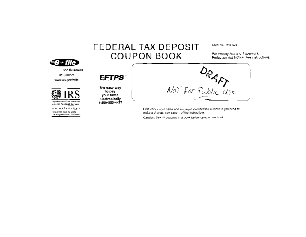 Federal Tax Deposit Coupon Book
