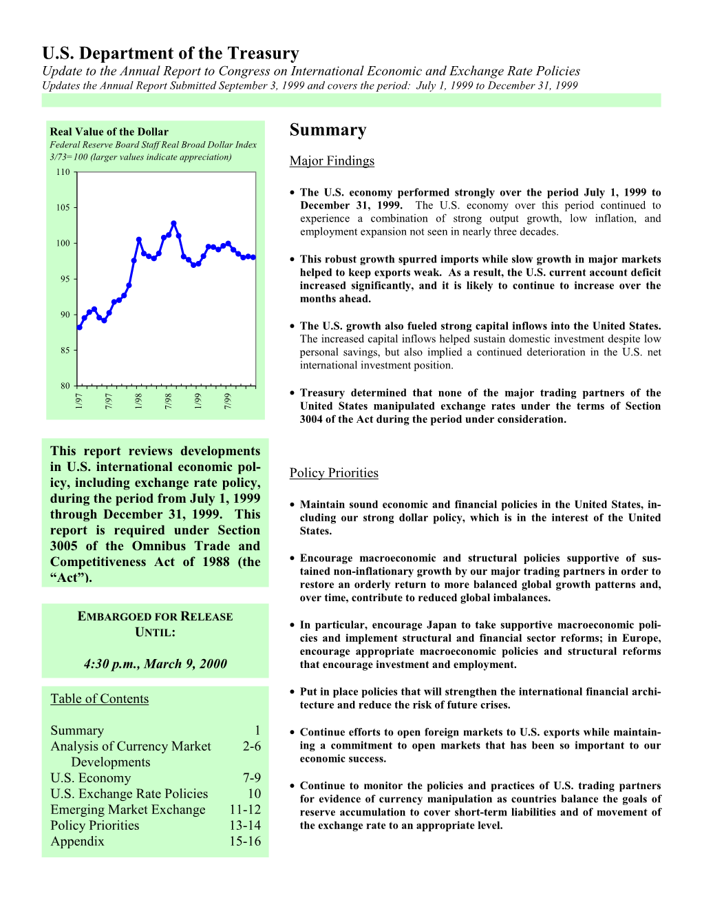 Update to 1999 FX Report