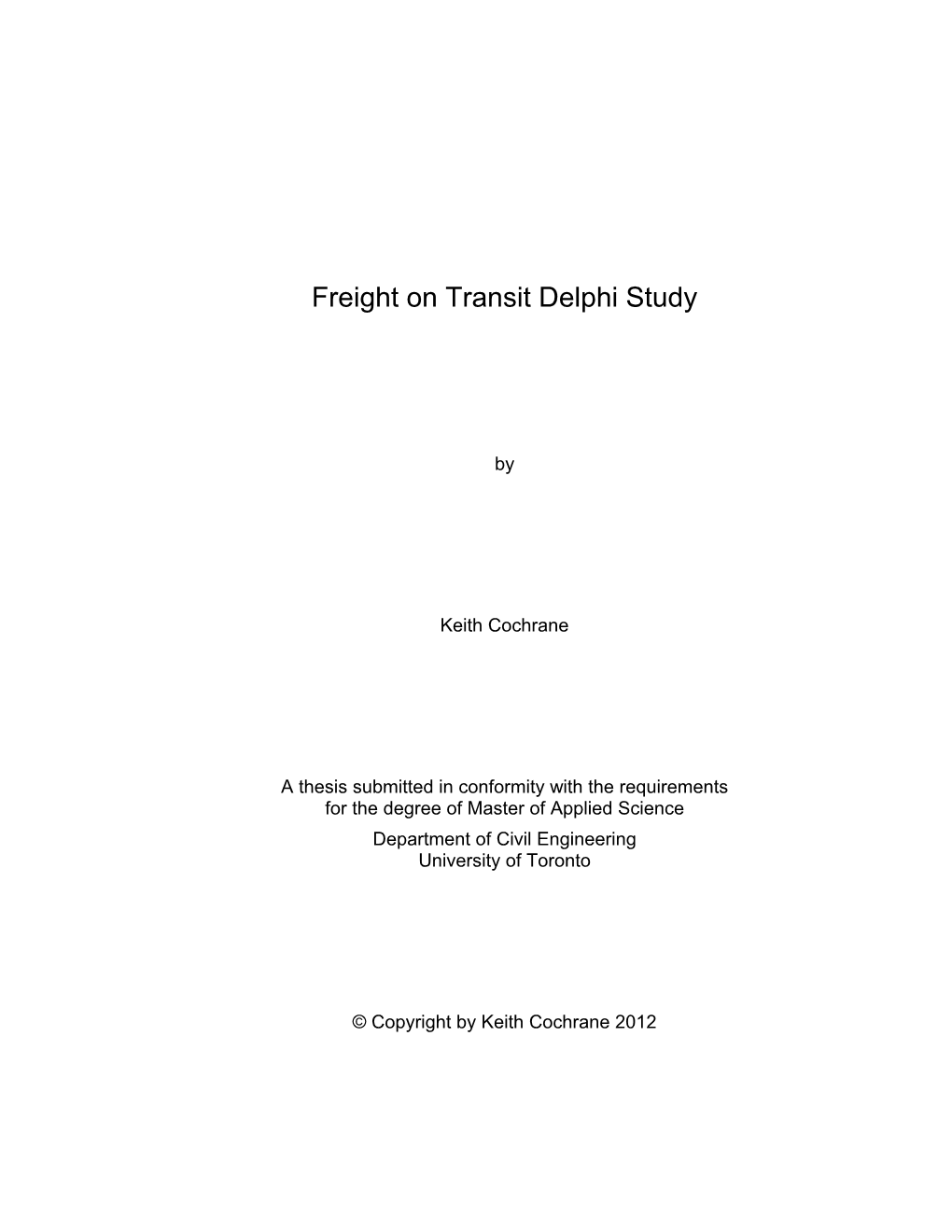 Freight on Transit Delphi Study