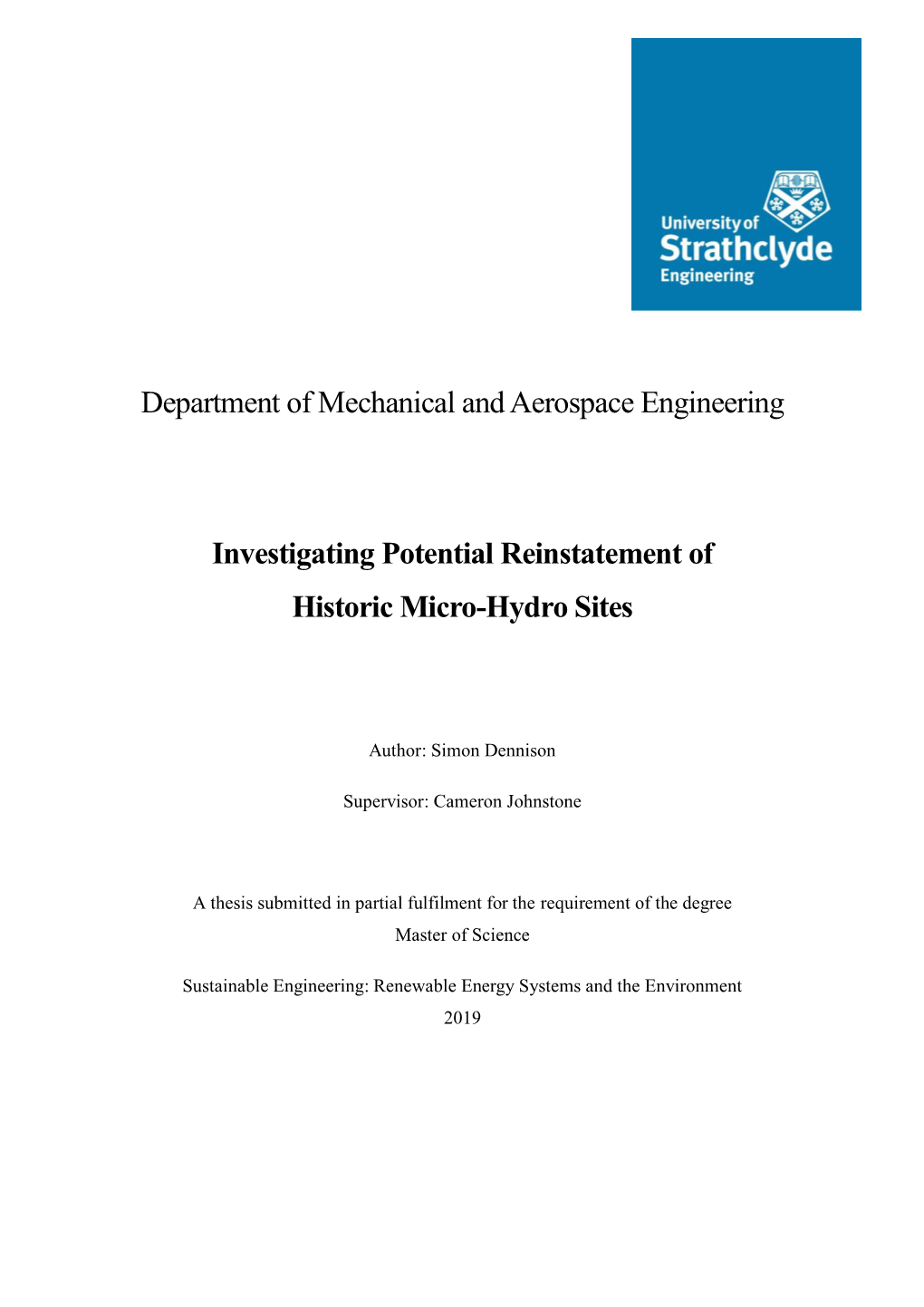 Potential for the Reinstatement of Historic Micro-Hydro Sites