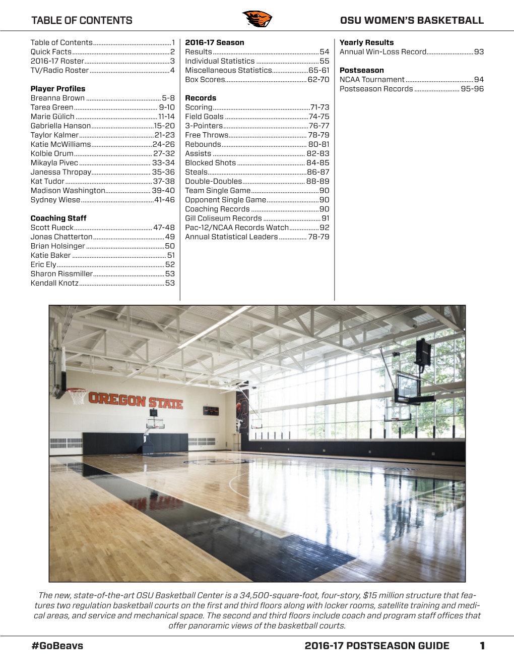 1 #Gobeavs 2016-17 POSTSEASON GUIDE BB OSU WOMEN's