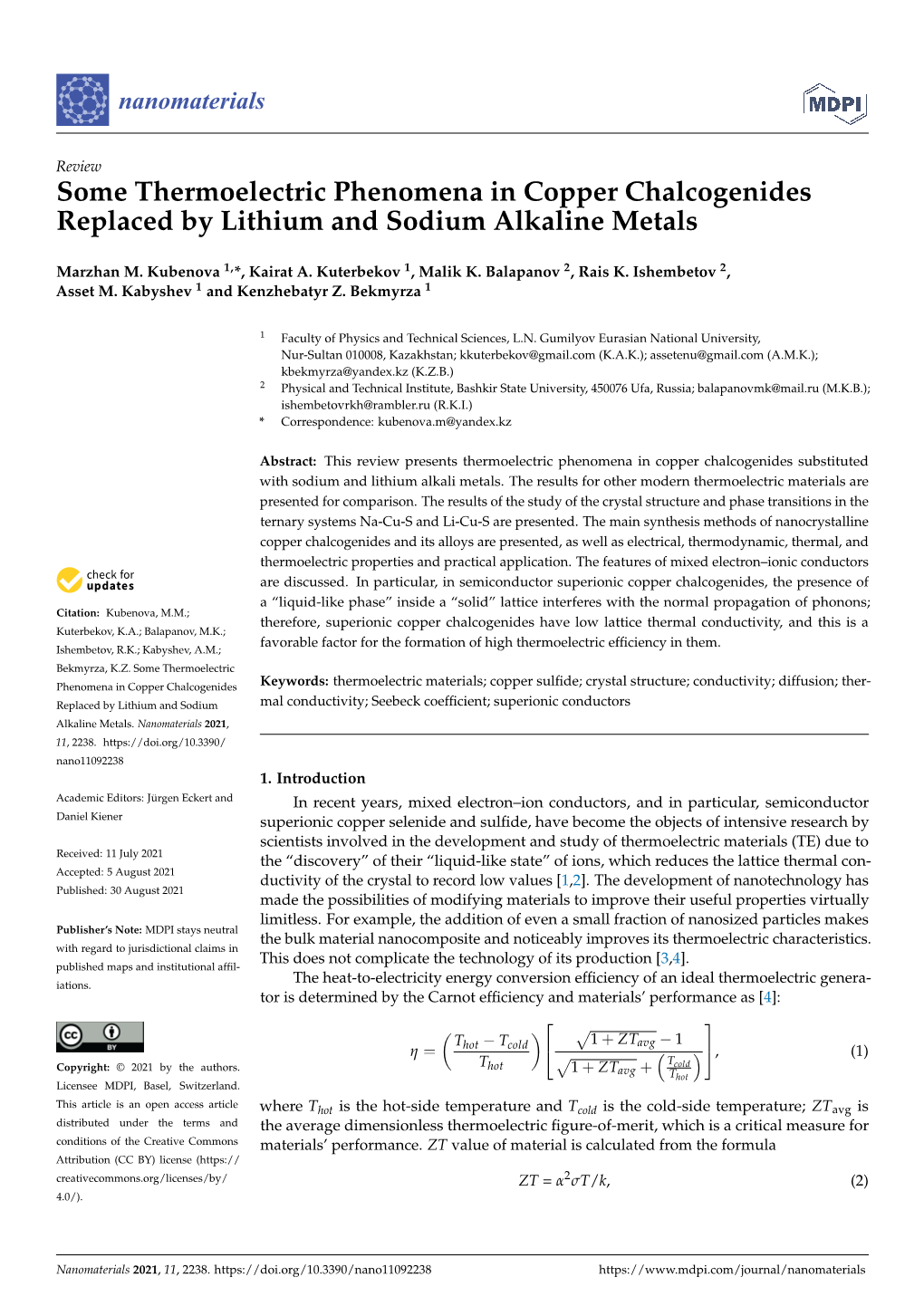 Some Thermoelectric Phenomena in Copper Chalcogenides Replaced by Lithium and Sodium Alkaline Metals