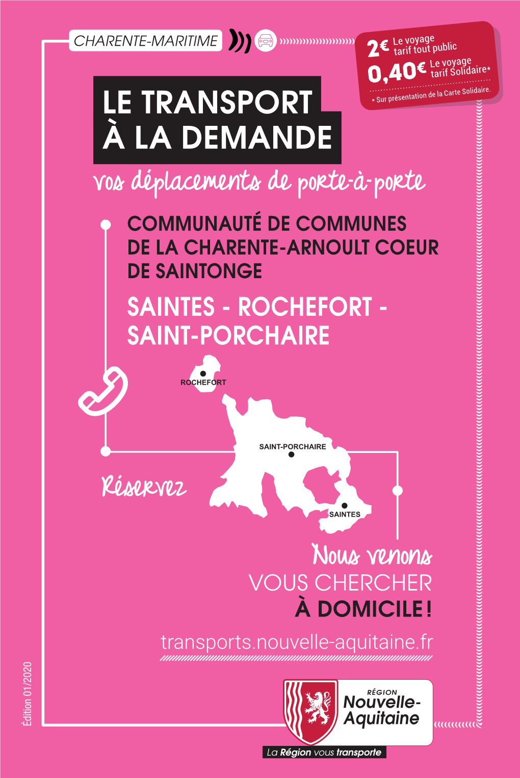 Le Transport À La Demande Est Un Service Public VOS AUTRES DISPOSITIONS LE TRANSPORT * Sur Présentation De La Carte Solidaire