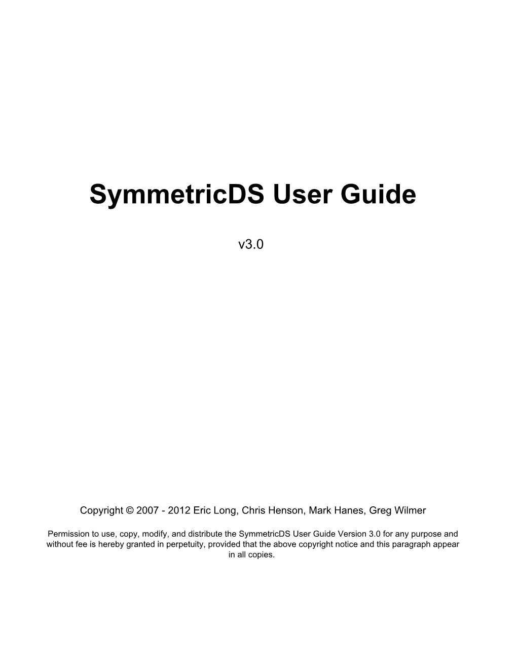 Symmetricds User Guide