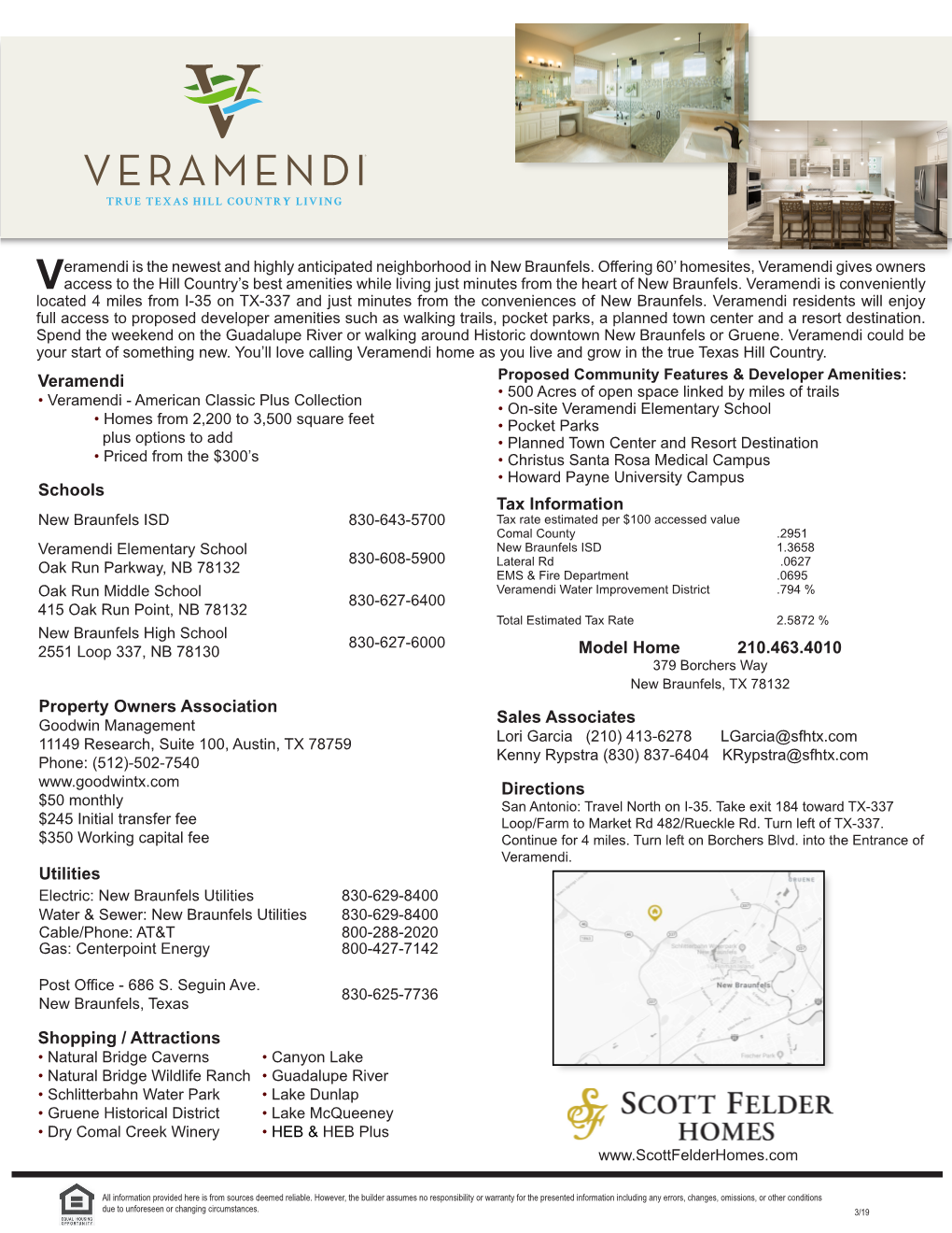 Tax Information Sales Associates Veramendi Model Home 210.463