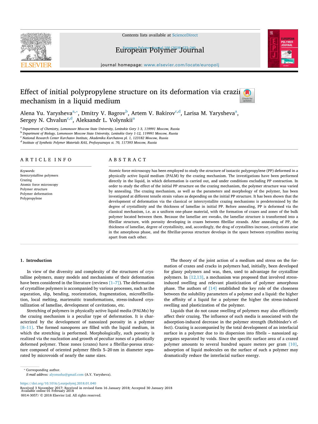 Effect of Initial Polypropylene Structure on Its Deformation Via Crazing