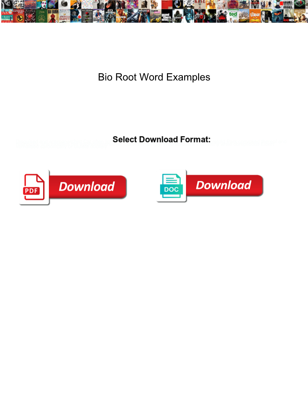 Bio Root Word Examples