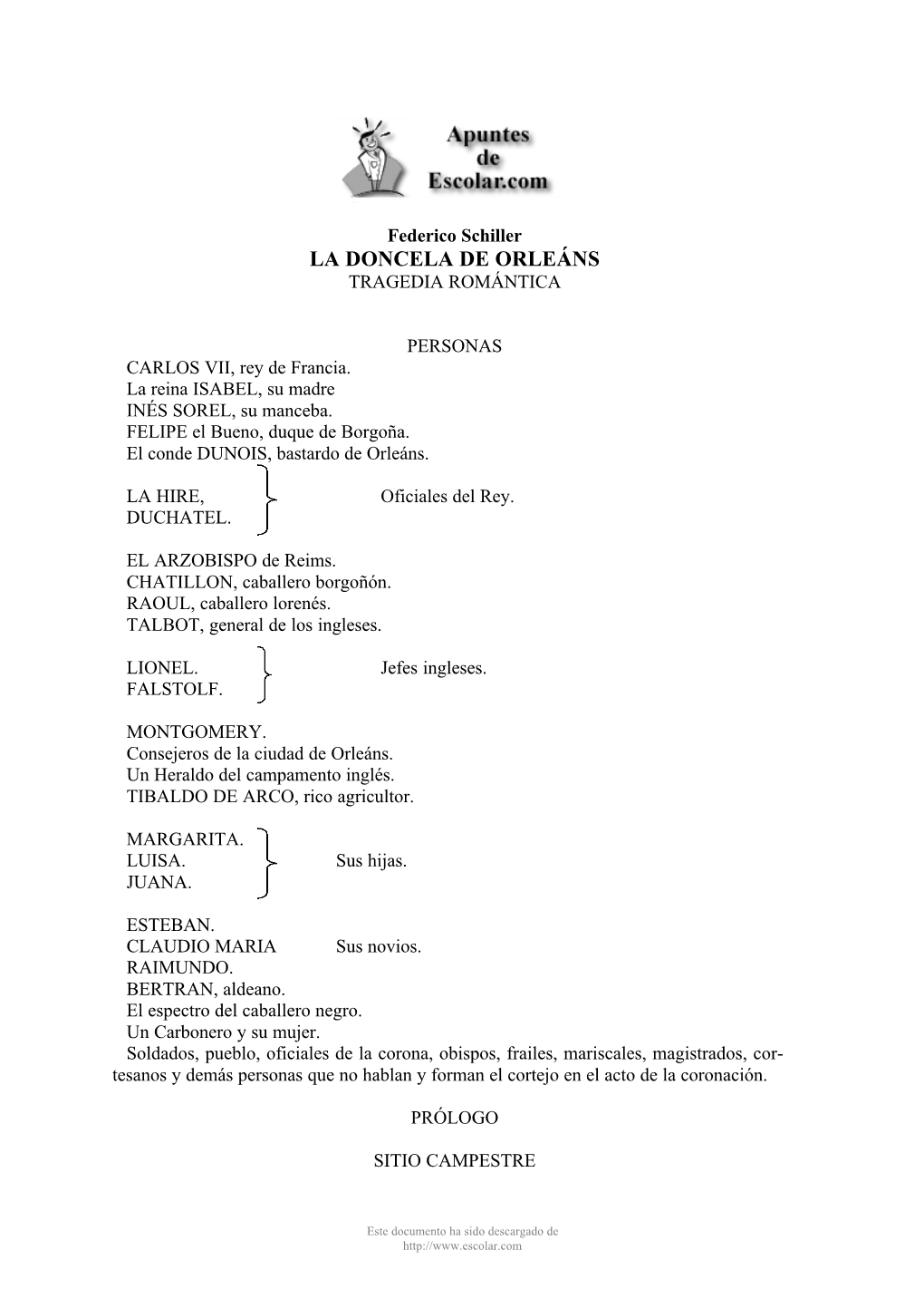 La Doncela De Orleáns Tragedia Romántica