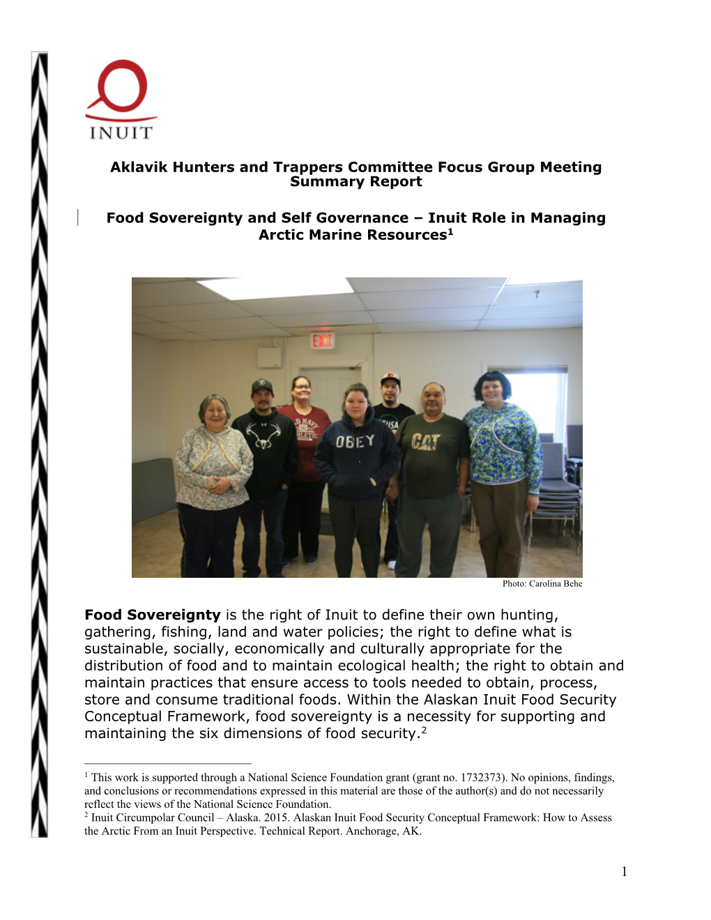 Aklavik Hunters and Trappers Committee Focus Group Summary