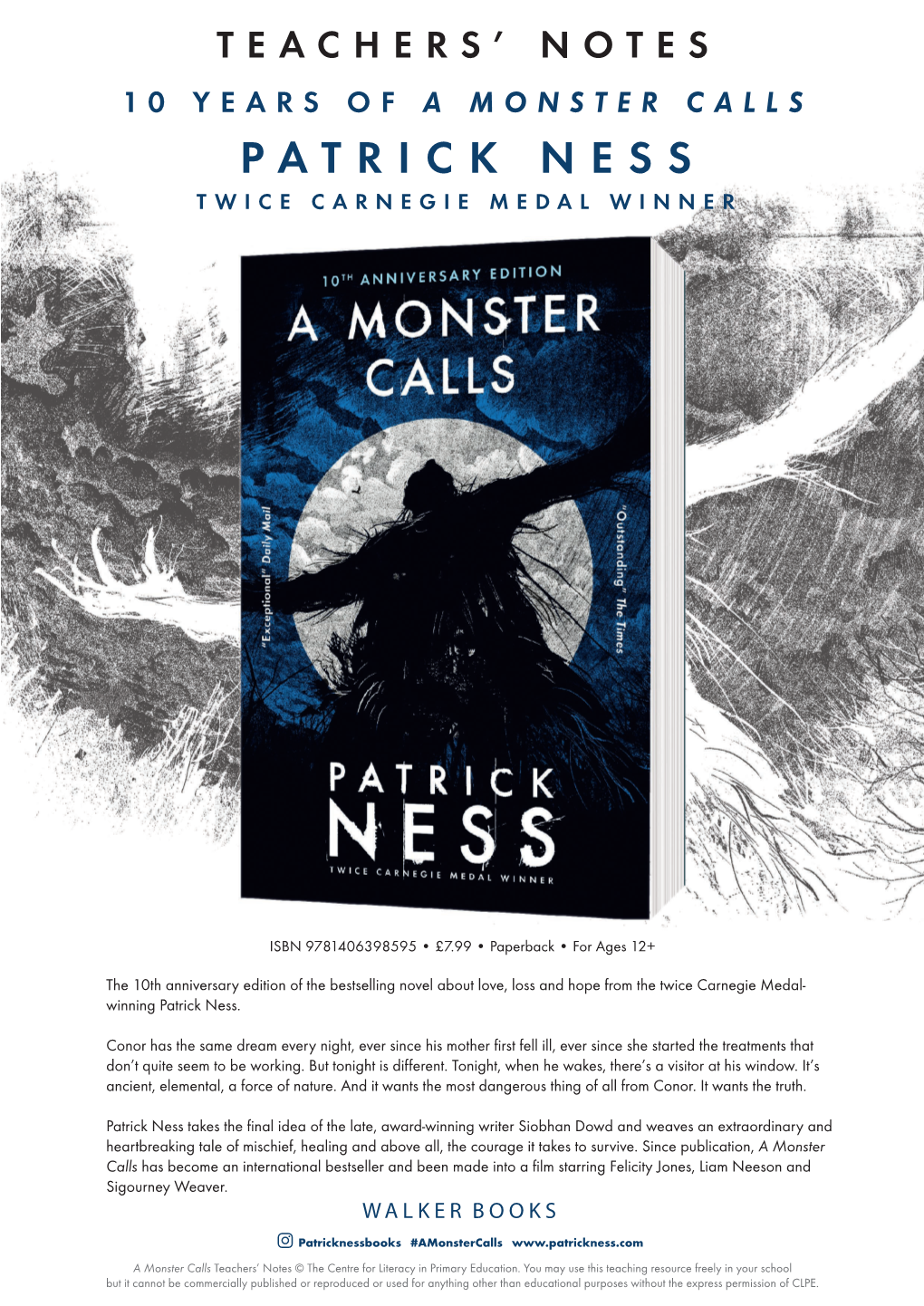 A Monster Calls Patrick Ness Twice Carnegie Medal Winner