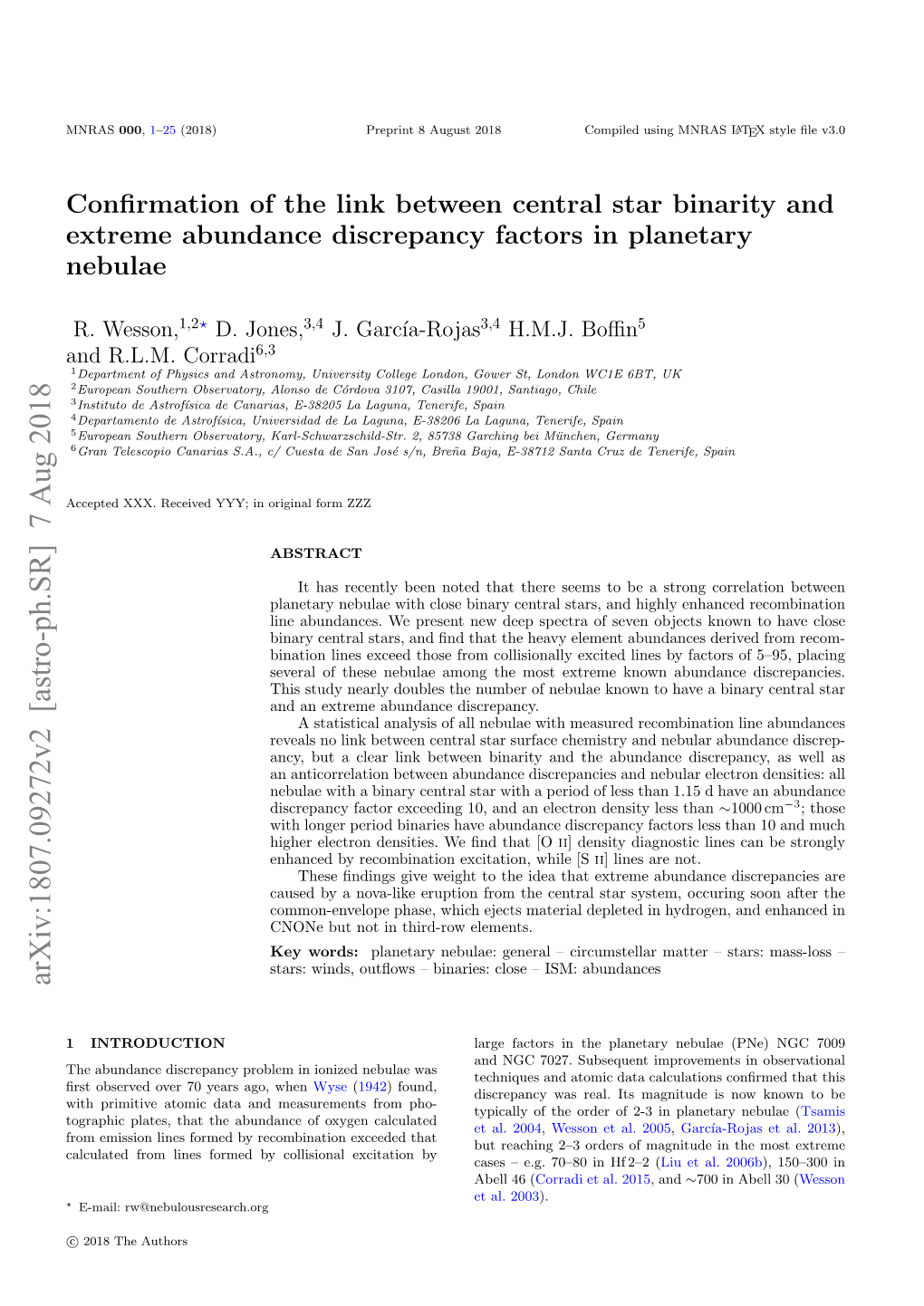 Arxiv:1807.09272V2 [Astro-Ph.SR] 7 Aug 2018