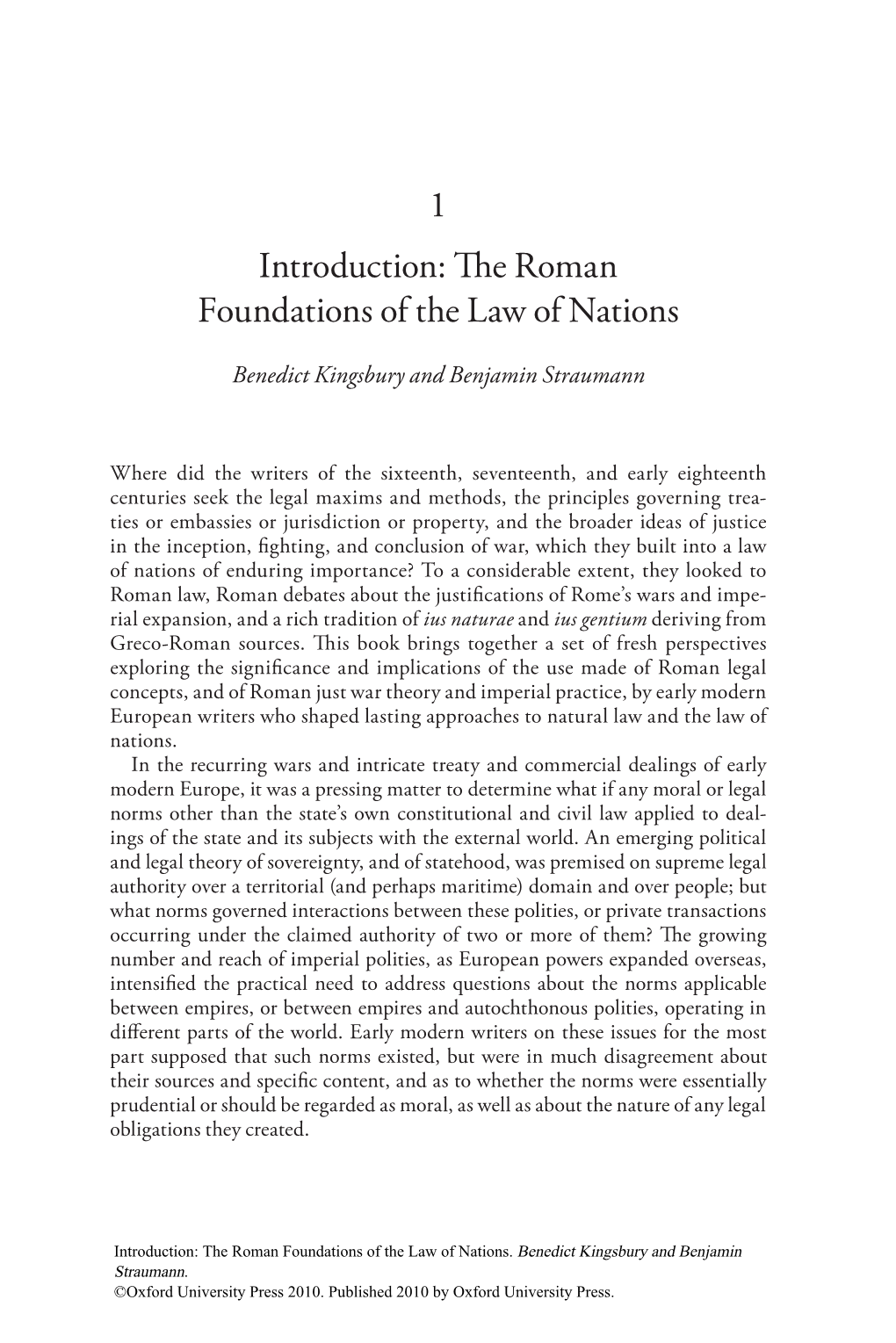 The Roman Foundations of the Law of Nations