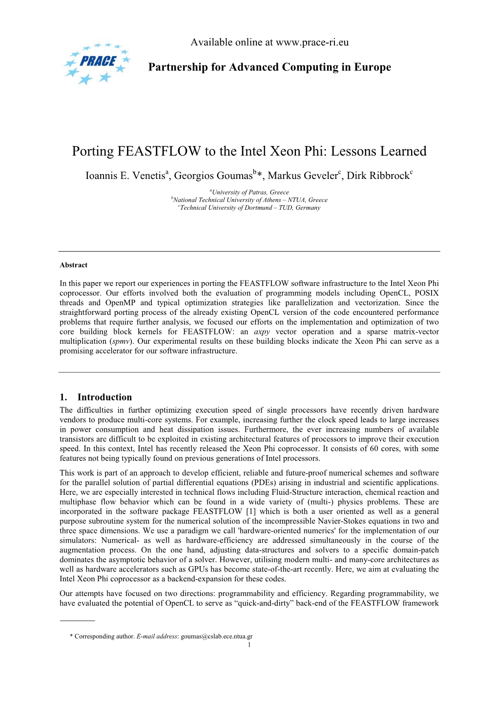 Porting FEASTFLOW to the Intel Xeon Phi: Lessons Learned