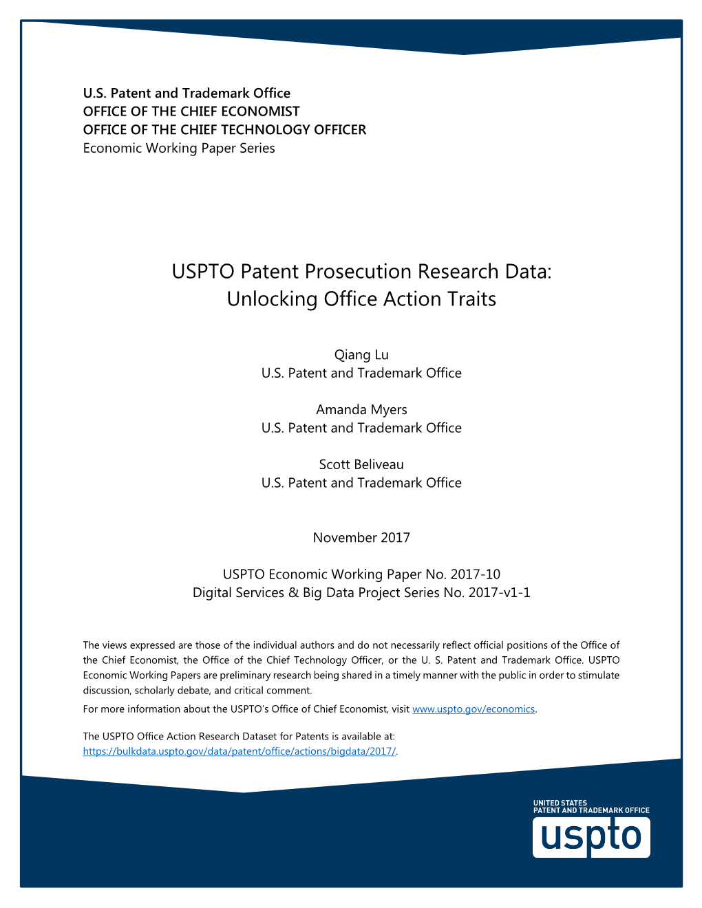 USPTO Patent Prosecution Research Data: Unlocking Office Action Traits