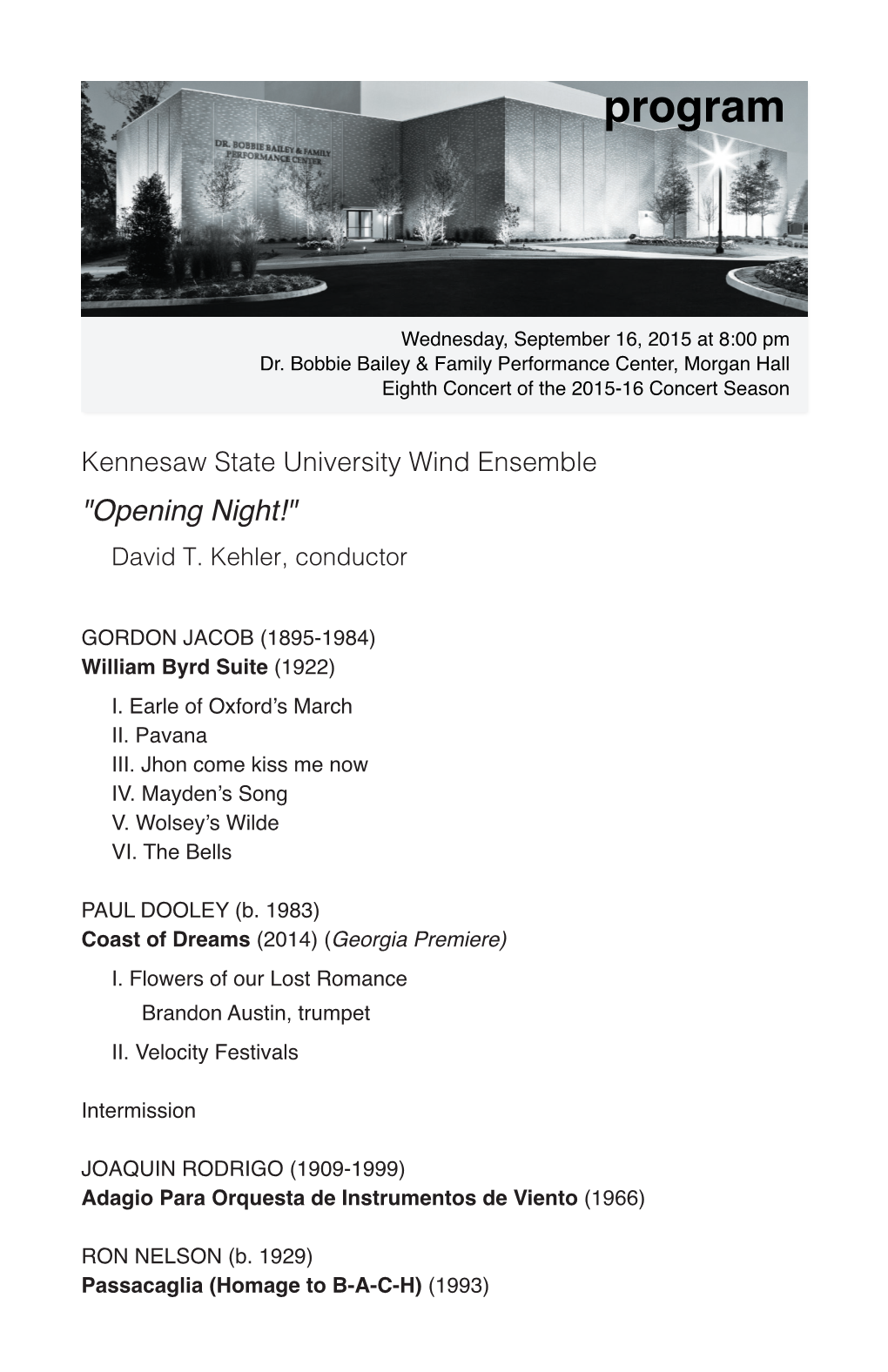 KSU Wind Ensemble, "Opening Night"