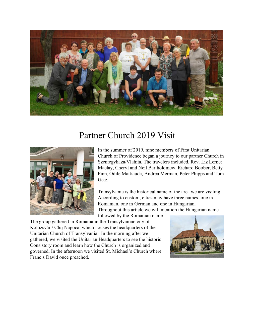 Partner Church 2019 Visit