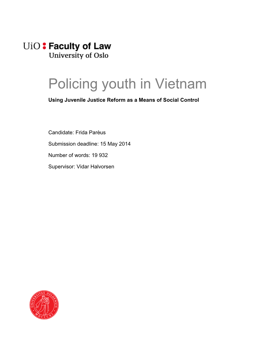 Policing Youth in Vietnam