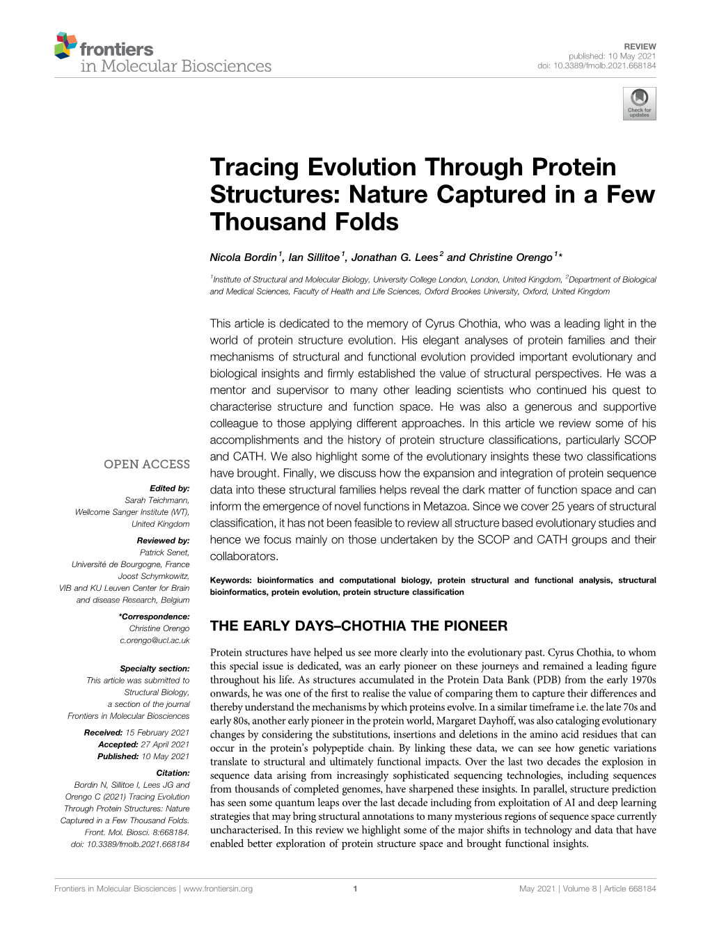 Tracing Evolution Through Protein Structures: Nature Captured in a Few Thousand Folds