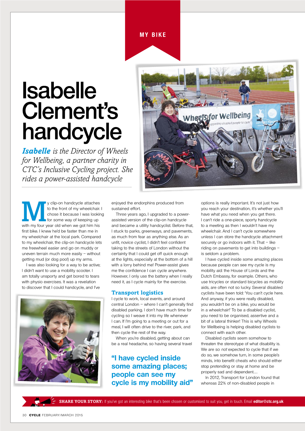Isabelle Clement's Handcycle