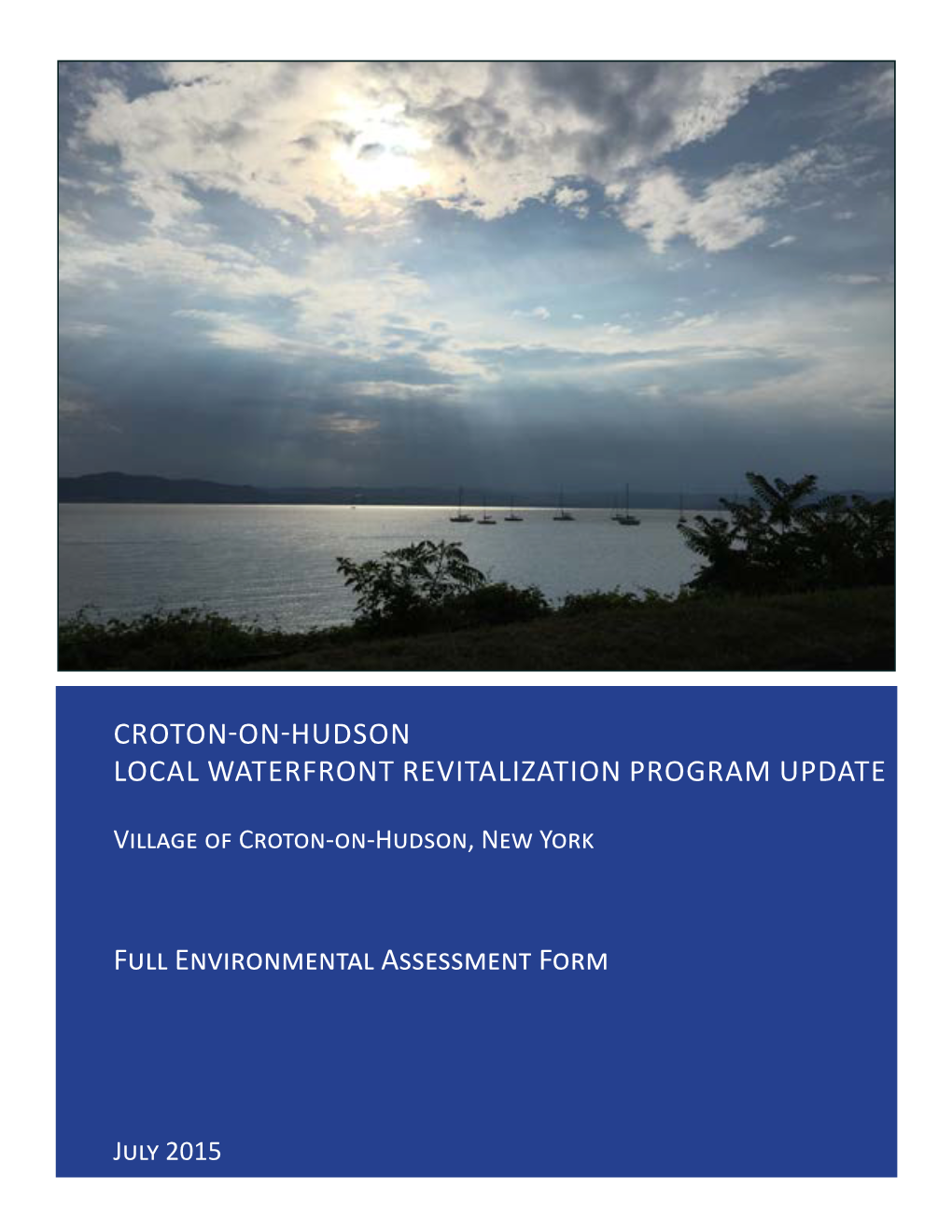 Croton-On-Hudson Local Waterfront Revitalization Program Update