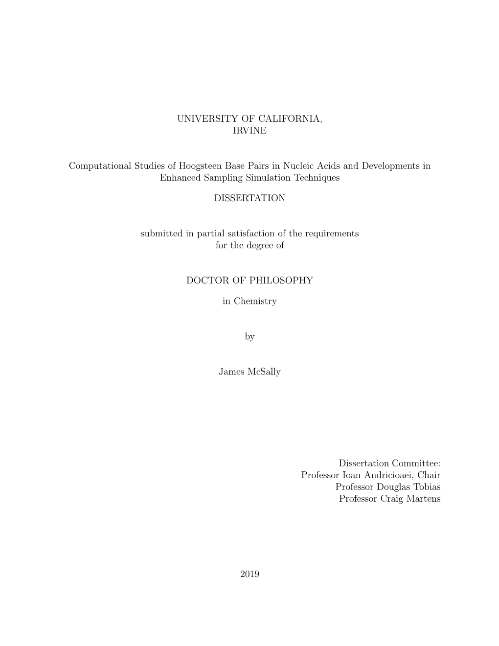 Computational Studies of Hoogsteen Base Pairs in Nucleic Acids and Developments in Enhanced Sampling Simulation Techniques