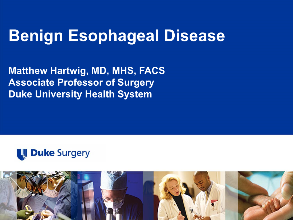 Benign Esophageal Disease