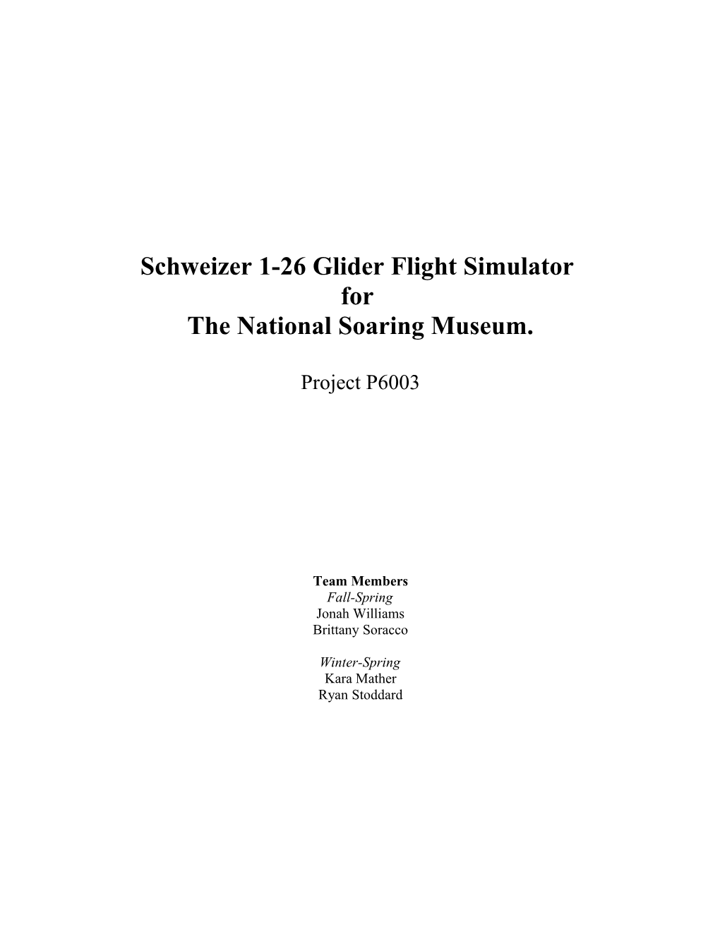 Schweizer 1-26 Glider Flight Simulator