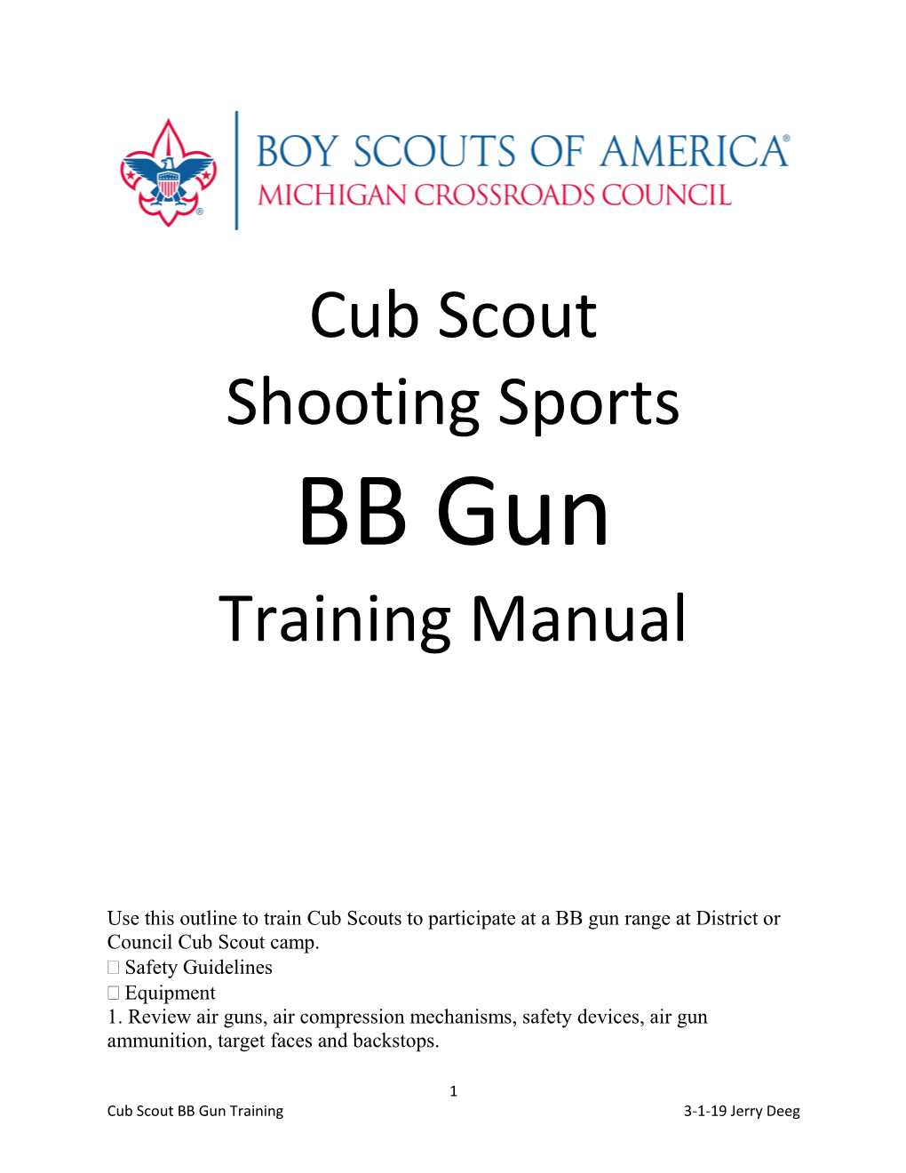 BB Gun Shooting Sport Training 3-1-2019 Final