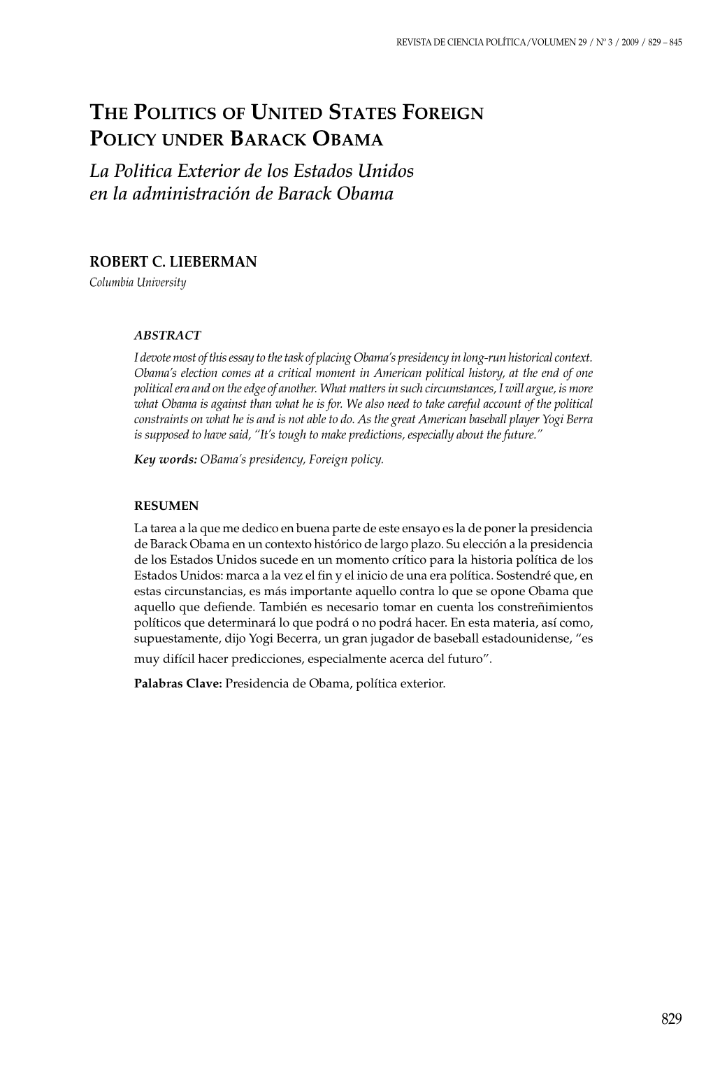 La Politica Exterior De Los Estados Unidos En La Administración De Barack Obama