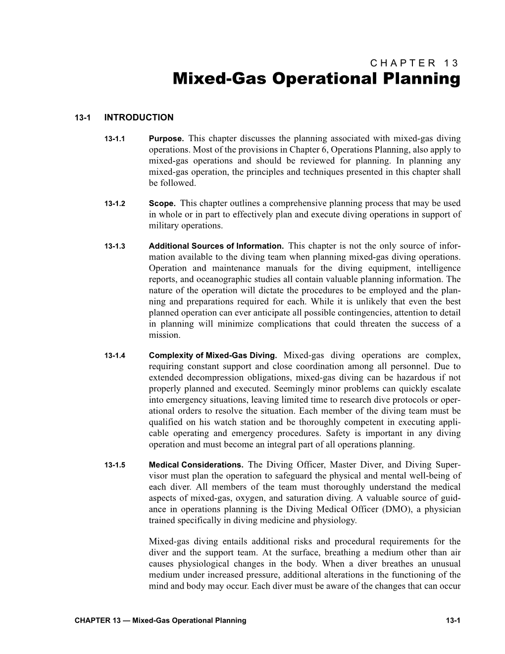 Mixed Gas Operational Planning