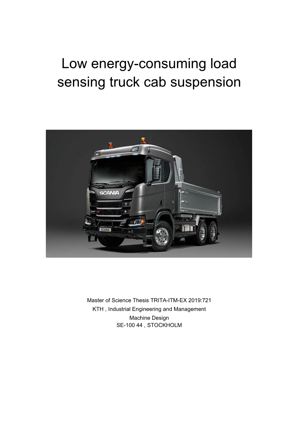 Low Energy-Consuming Load Sensing Truck Cab Suspension