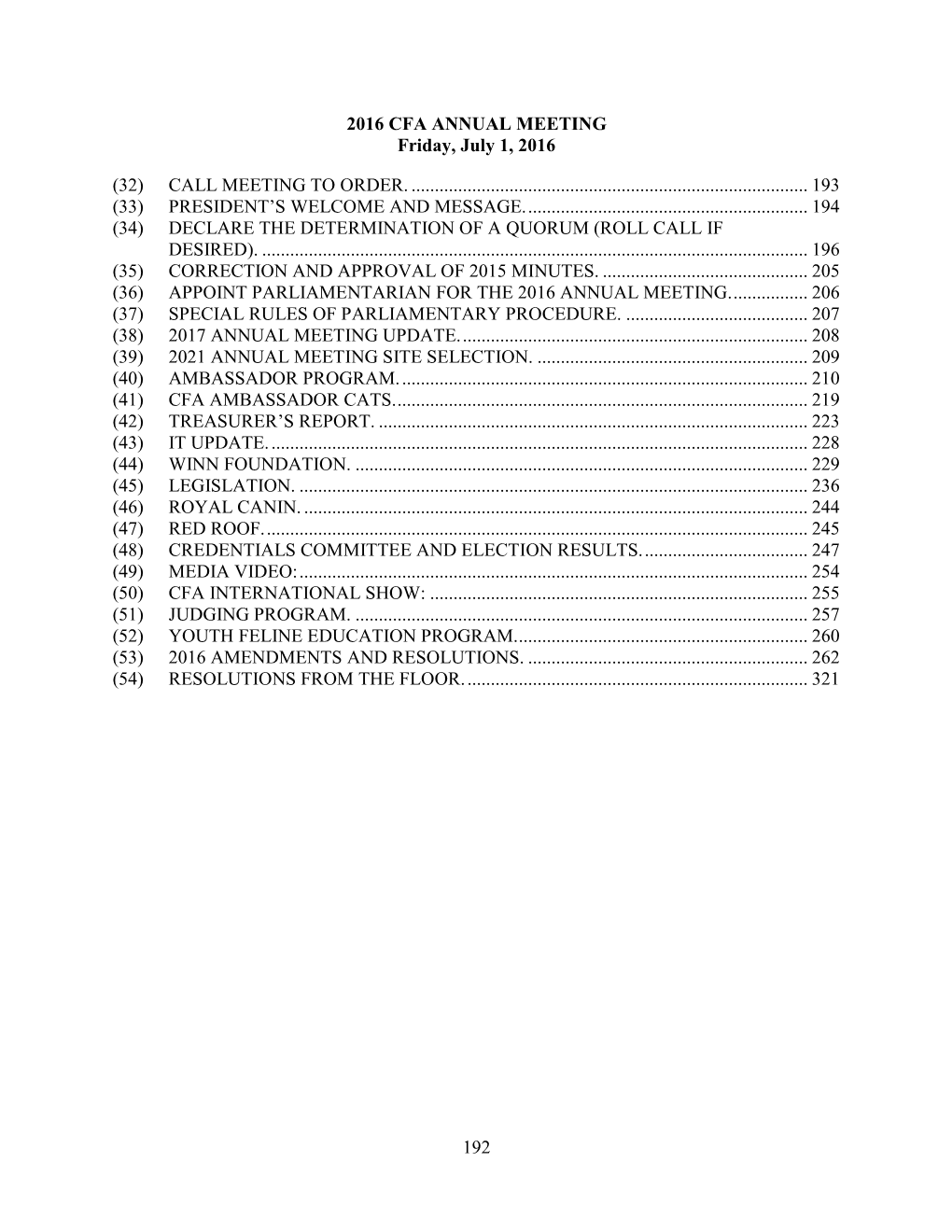 192 2016 CFA ANNUAL MEETING Friday, July 1, 2016 (32