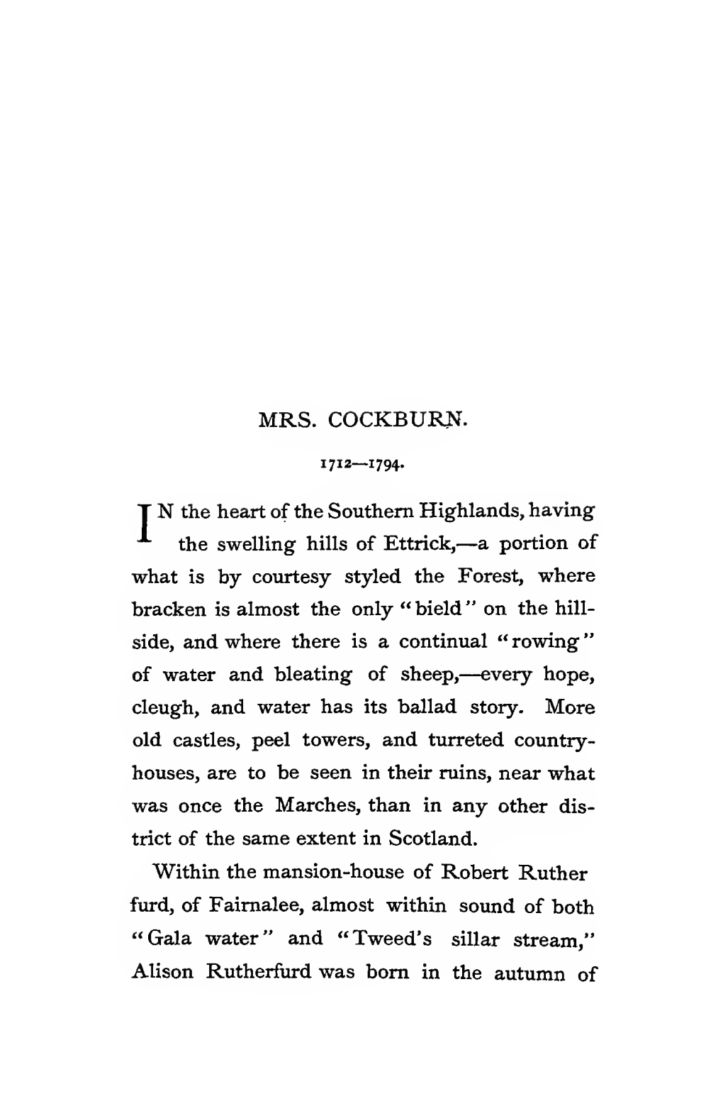 Mrs Cockburn