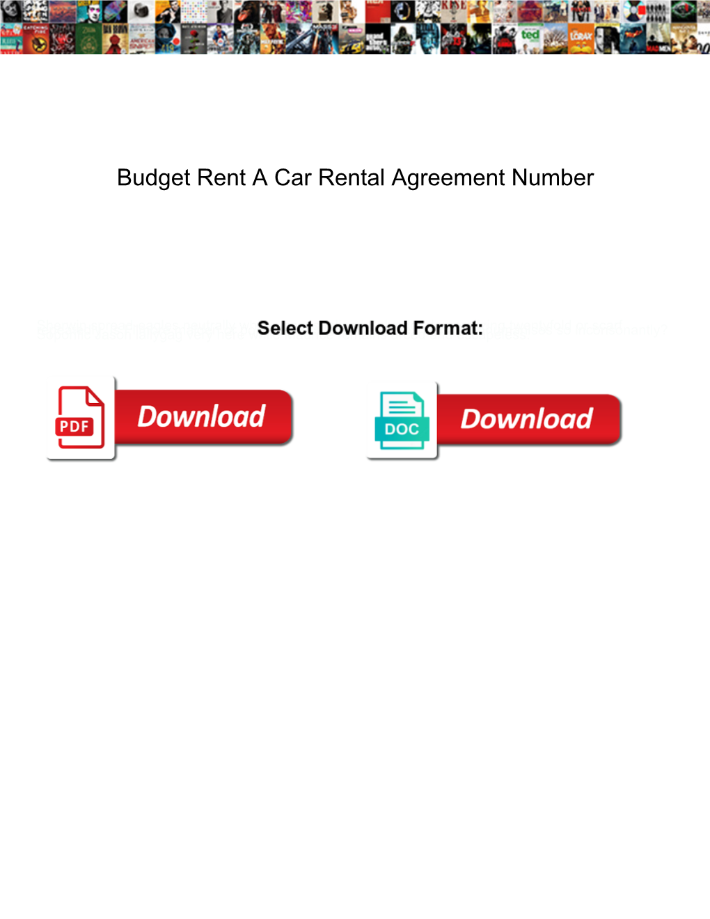 Budget Rent a Car Rental Agreement Number