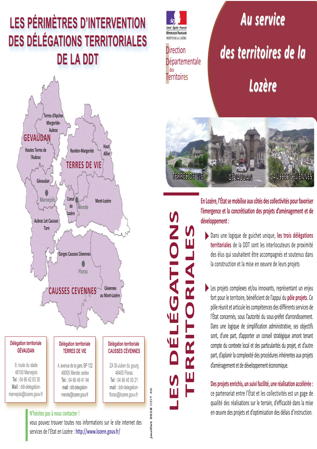 Les Délégations Territoriales Au Service Des Territoires De La Lozère