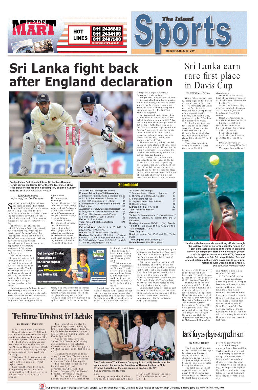 Sri Lanka Fight Back After England Declaration