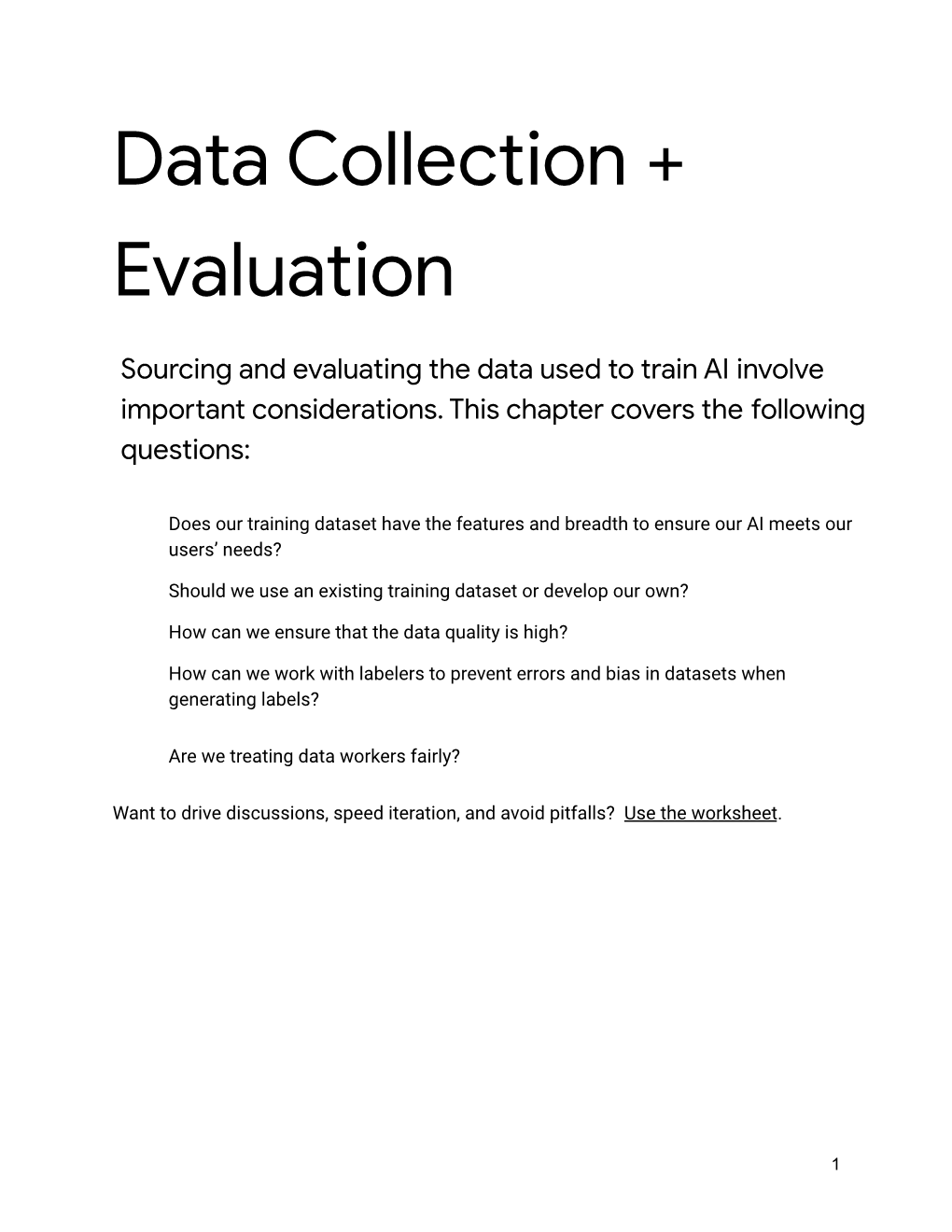 Data Collection + Evaluation