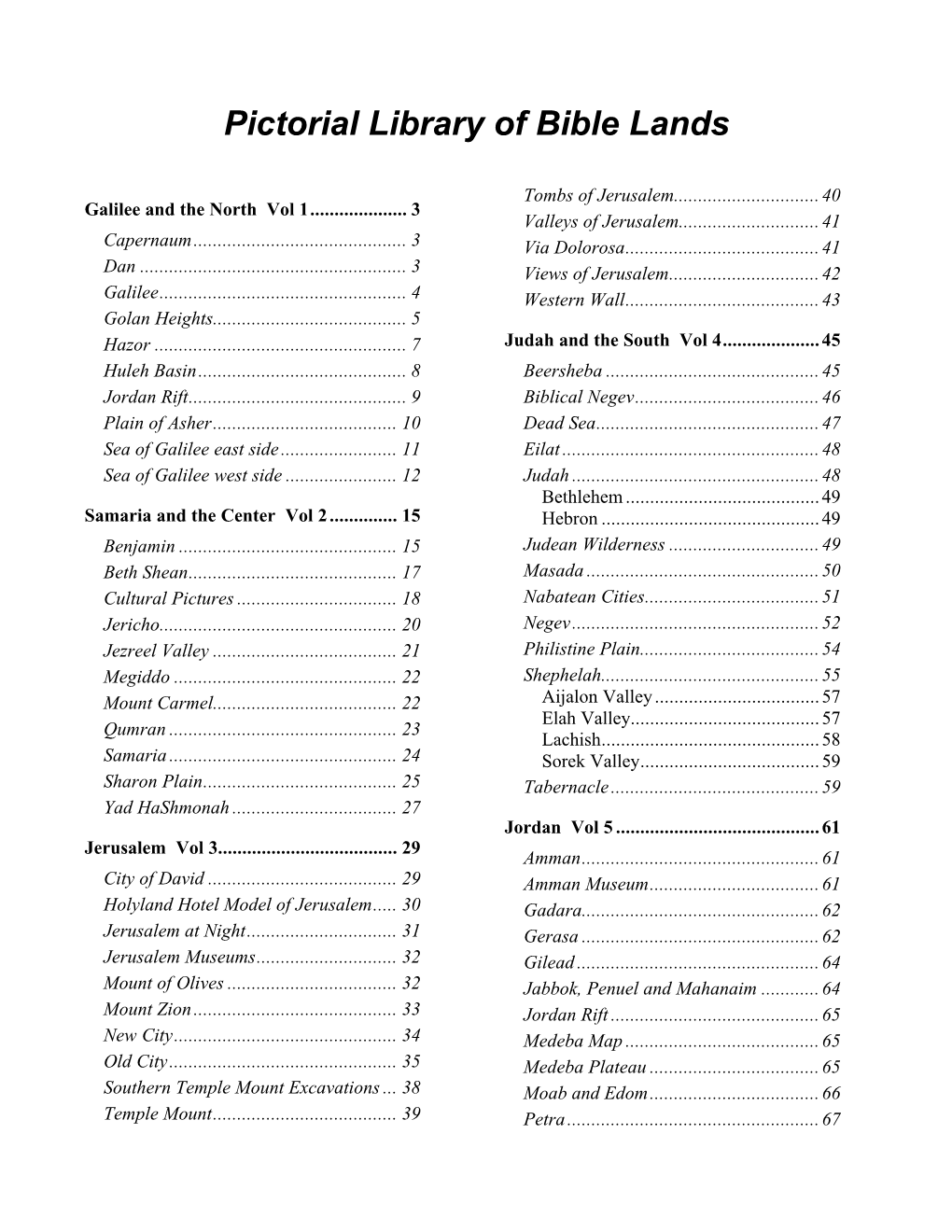 Pictorial Library of Bible Lands