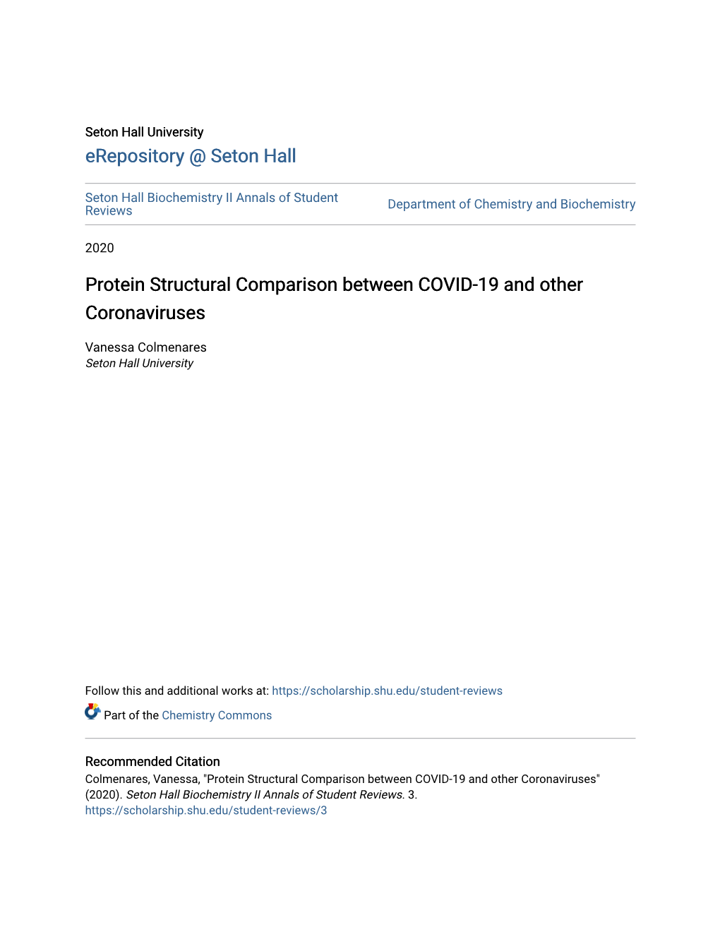 Protein Structural Comparison Between COVID-19 and Other Coronaviruses