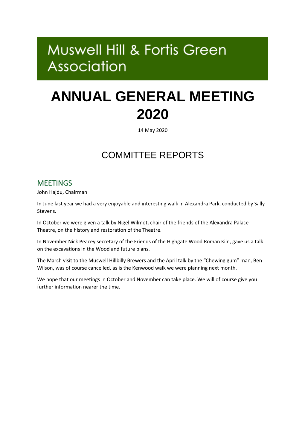 Annual General Meeting 2020