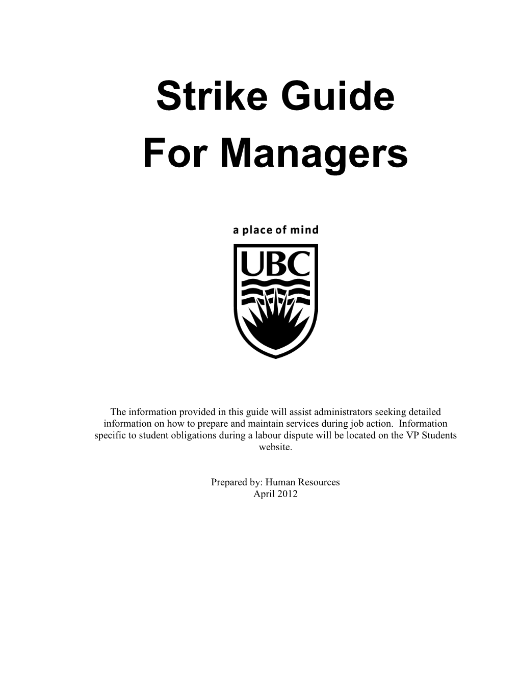 Strike Guide for Managers